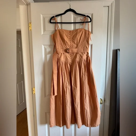 Ulla Johnson Peach Midi Dress - Picture 3 of 10